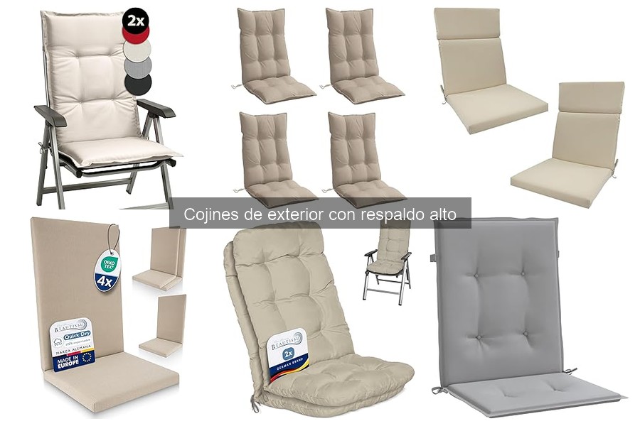 Tipos de cojines de exterior con respaldo alto: guía