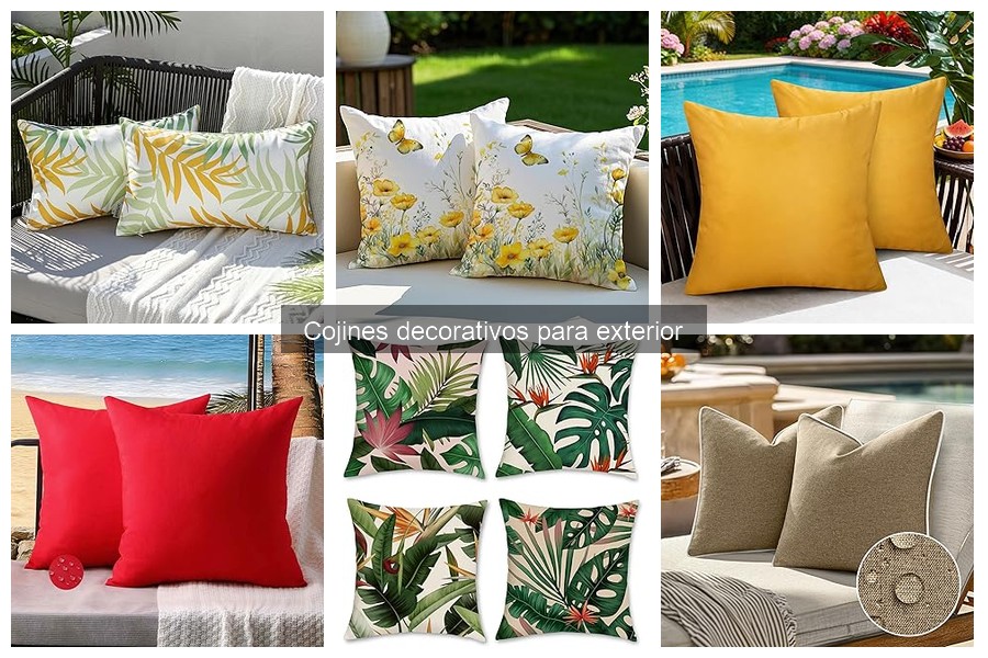 Tipos de cojines decorativos para exterior: Estilos y materiales