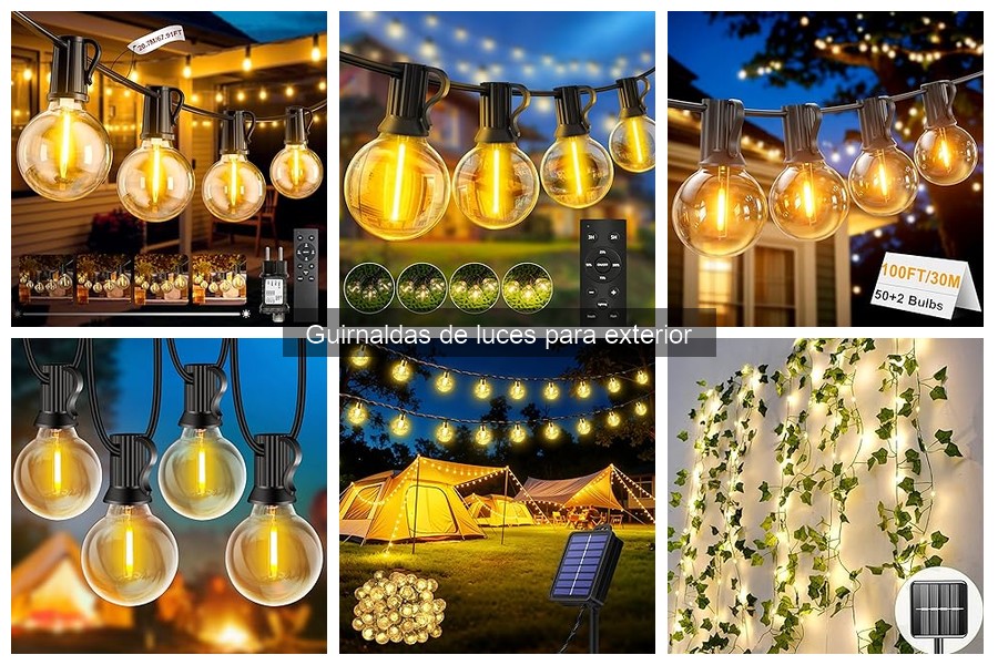 Tipos de guirnaldas de luces para exterior: LED, solares y más