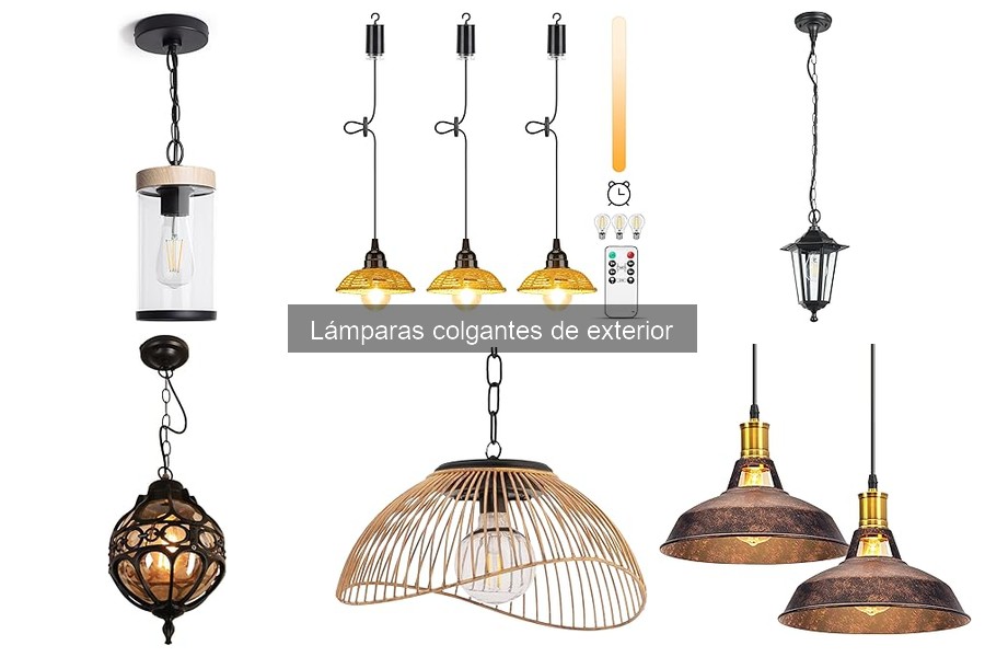 Tipos de lámparas colgantes de exterior: estilos y características