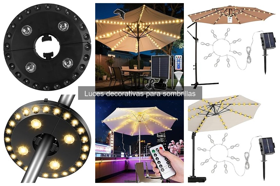 Tipos de luces decorativas para sombrillas al aire libre