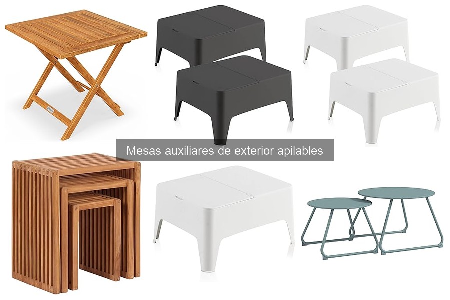 Tipos de mesas auxiliares apilables para exterior