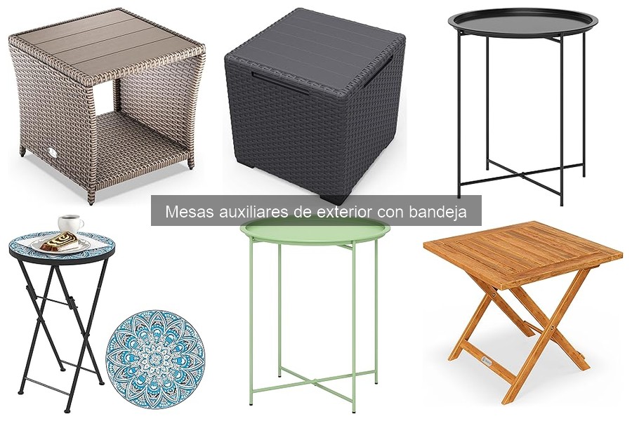 Tipos de Mesas Auxiliares de Exterior con Bandeja