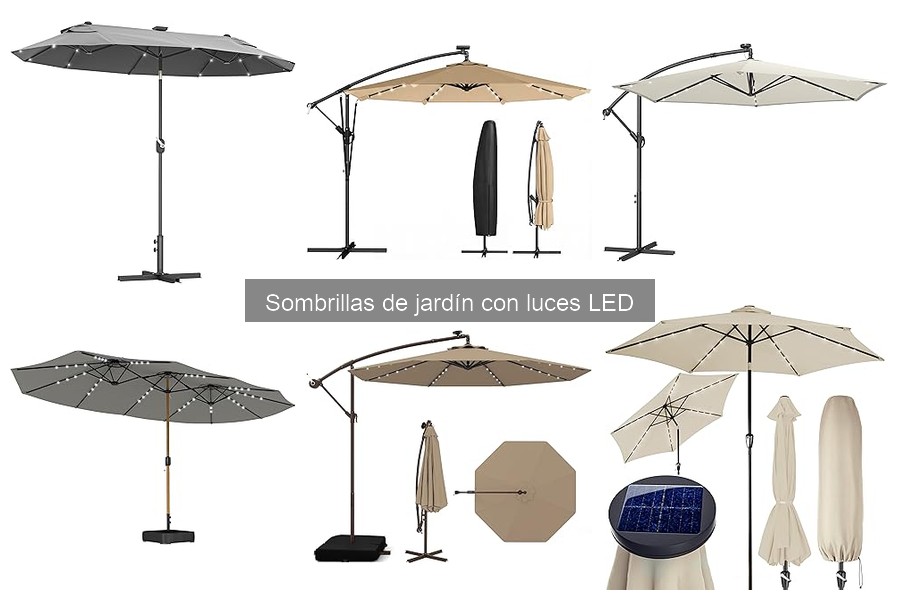 Tipos de Sombrillas de Jardín con Luces LED: ¡Descubre las Mejores!